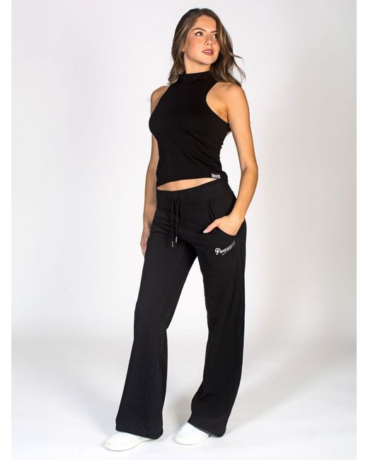 Pineapple Black Essential Wide Leg Joggers