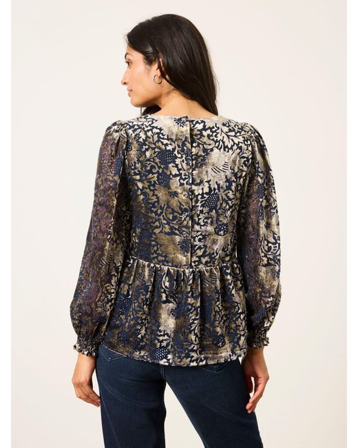 FatFace Black Fatface Veronica Ink Devore Blouse