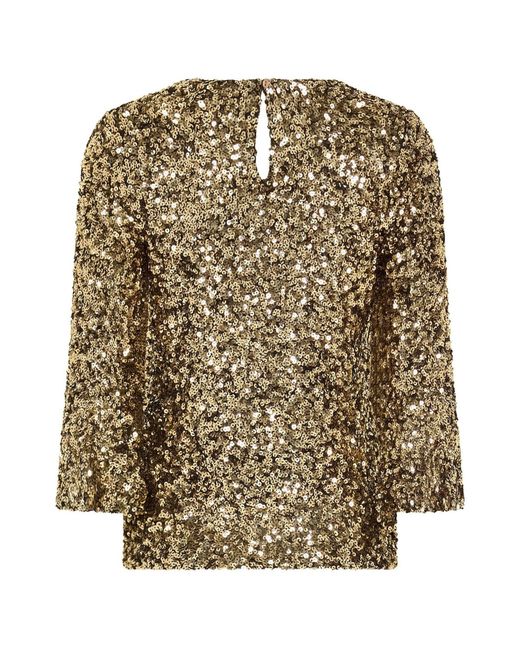M Com Metallic Petite Sequin Flute Top