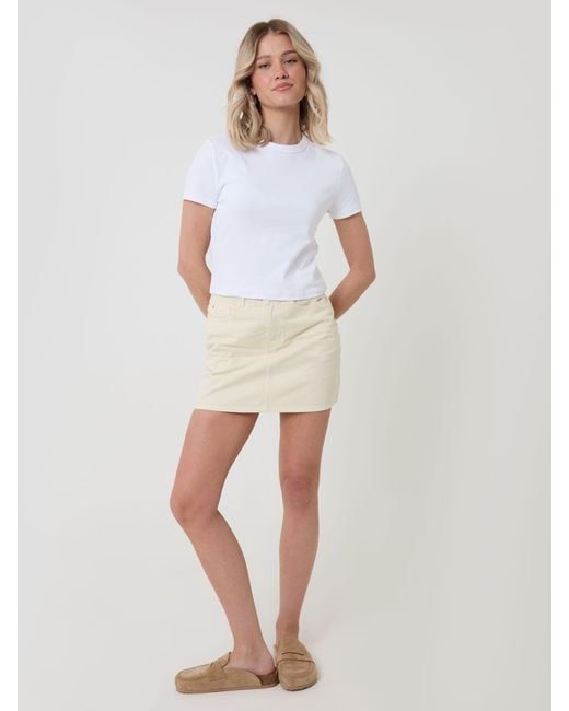Threadbare White Denim Mini Skirt