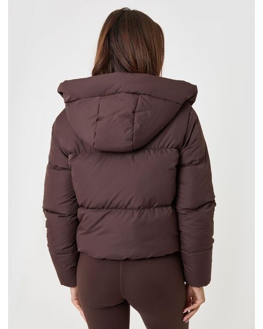 Threadbare Brown Showerproof Cropped Puffer Coat