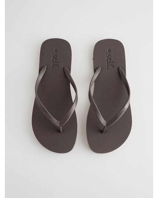 Self Gray Flip Flops
