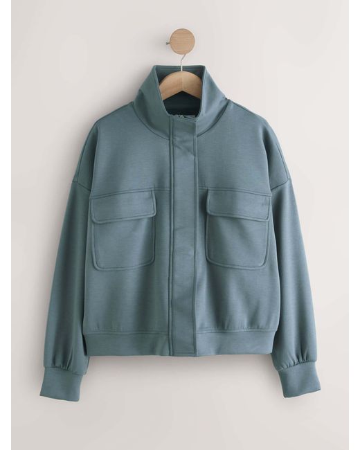 Next Blue Viscose Slinky Utility Jacket