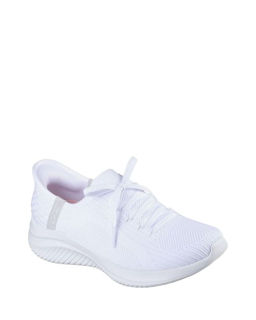 Skechers White Ultra Flex 3.0 Slip