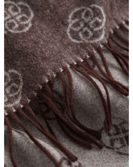 Gant Brown Wool Monogram Scarf