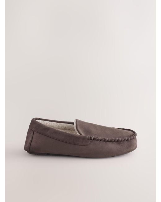 Next Brown Moccasin Slippers for men