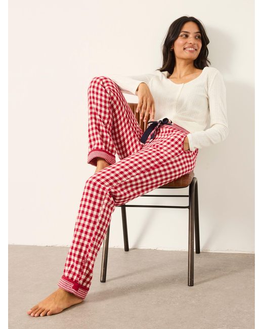 FatFace Red Fatface Eva Gingham Pyjama Bottoms