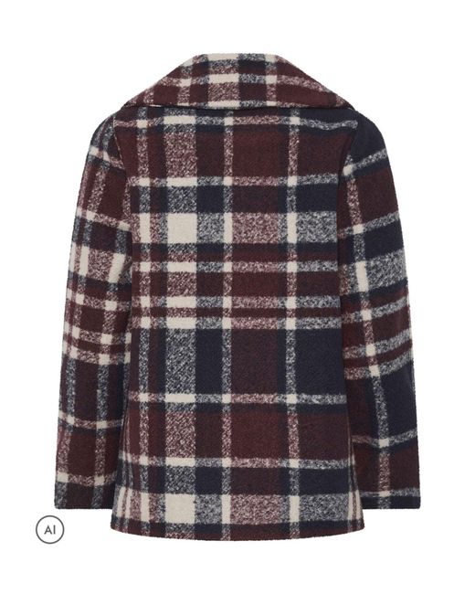 M Com Gray Petite Check Peacoat