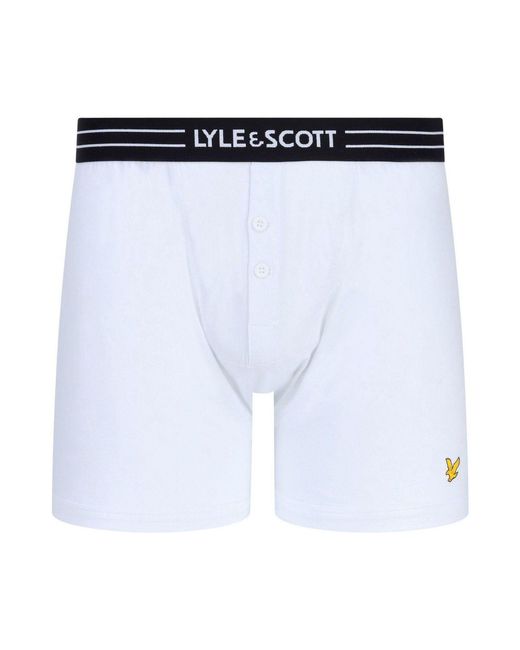 Lyle&Scott Black Lyle & Scott Multi Button Fly Boxer Trunks 3 Pack for men