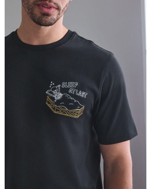 Next Black Halloween Jersey Pyjamas Set for men