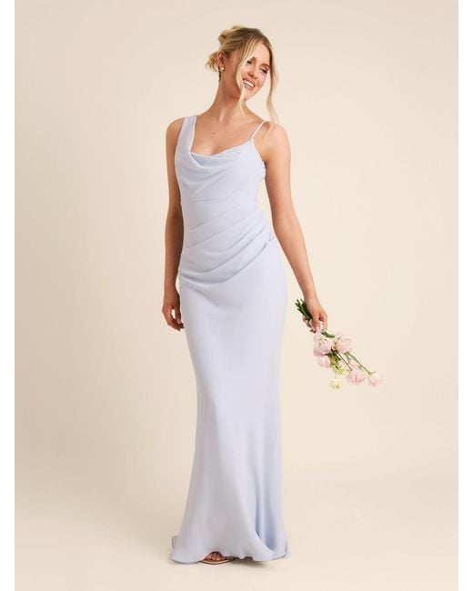 Six Stories Women's Natural Cowl Front Asymmetrical Crepe Bridesmaid Dress Six Stories Women's Natural Cowl Front Asymmetrical Crepe Bridesmaid Dress