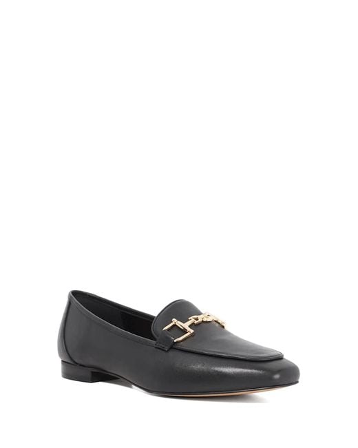 Dune Gray Leather Grained Branded Snaffle Trim Loafers