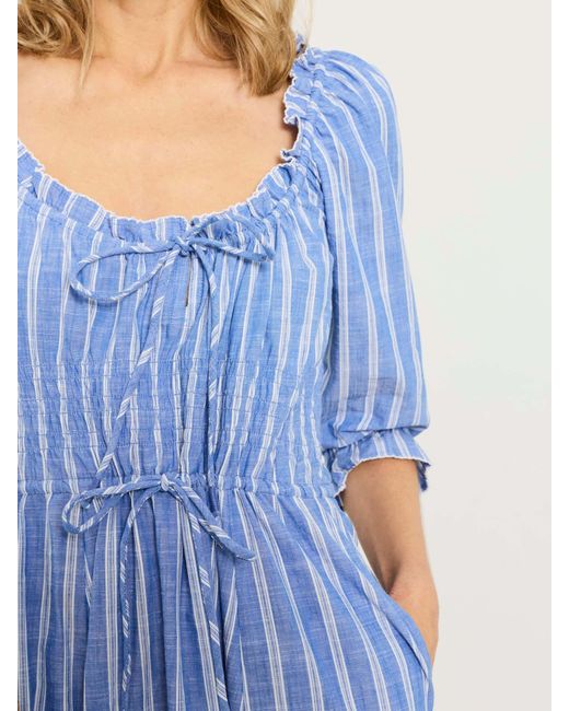FatFace Blue Fatface Camille Striped Midi Dress