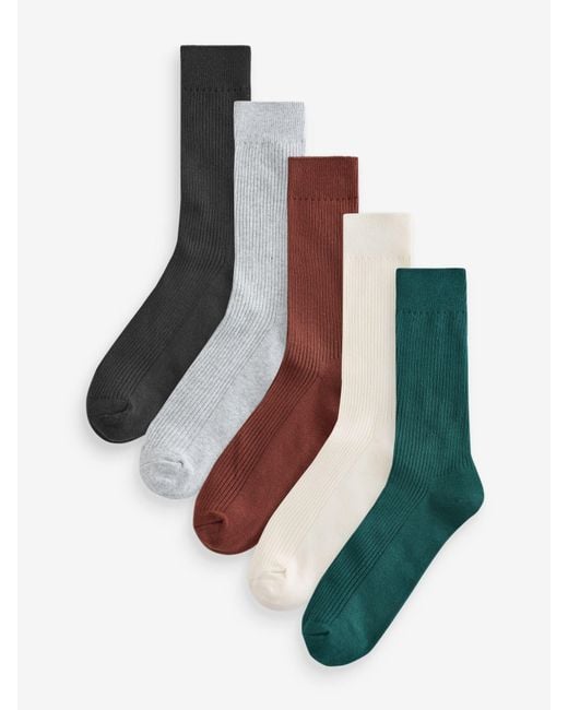 Cotton On Black Bone/Clay/ /Pineneedle Easy Socks 5 Pack for men