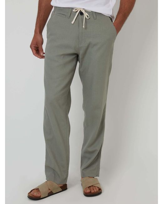 Threadbare Gray Linen Blend Trousers for men