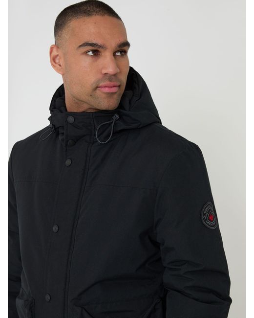 Threadbare Blue Showerproof Microfleece Lined Padded Jacket for men