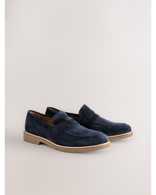 Next Blue Extralight Suede Loafers for men