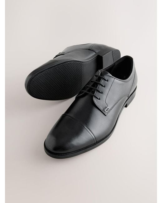 Next Black Derby Toe Cap Shoes for men