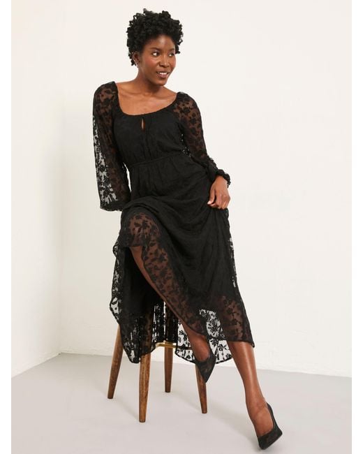 FatFace Black Fatface Maude Lace Midi Dress