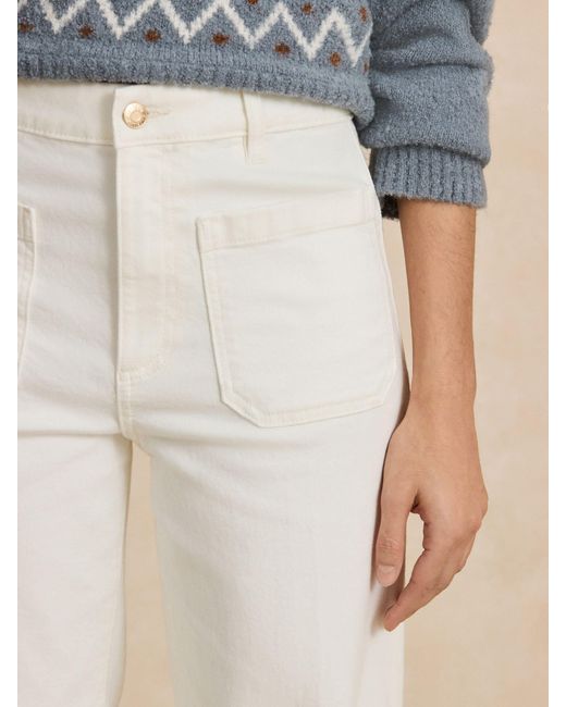Next Blue Ecru Patch Pocket Flare Jeans