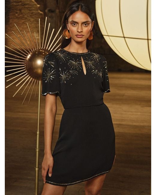 pink glitter wrap dress Off-Shoulder Long Glitter Prom Dress with Wrap Waist Black / 10 main image 1