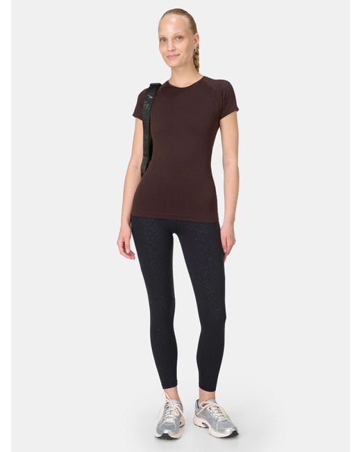 Sweaty Betty Blue 7/8 Length Power Embossed Workout Leggings