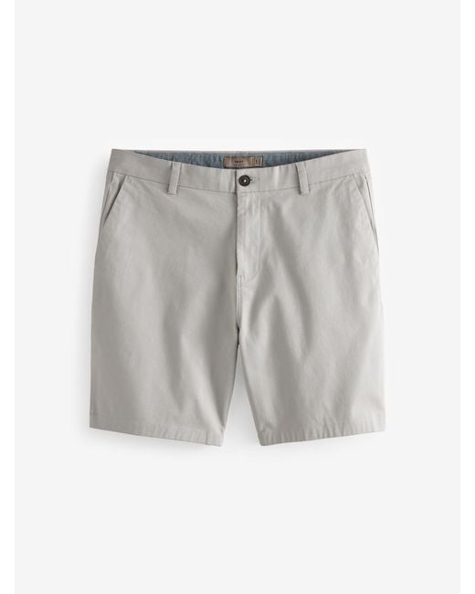 Next Gray Straight Fit Stretch Chinos Shorts for men