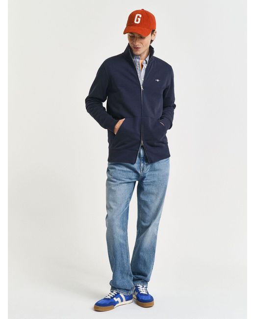 Gant Blue Shield Full Zip Sweatshirt for men