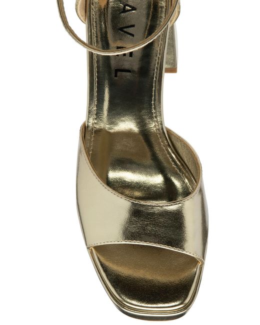 Ravel Metallic Strappy Open Toe Platform Sandals