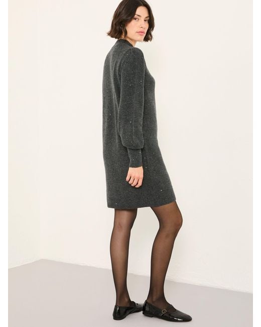 FatFace Gray Fatface Petite Sparkle Knit Mini Dress