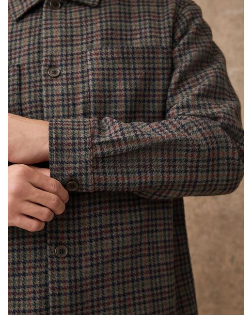 Next Gray Houndstooth Check Shacket for men