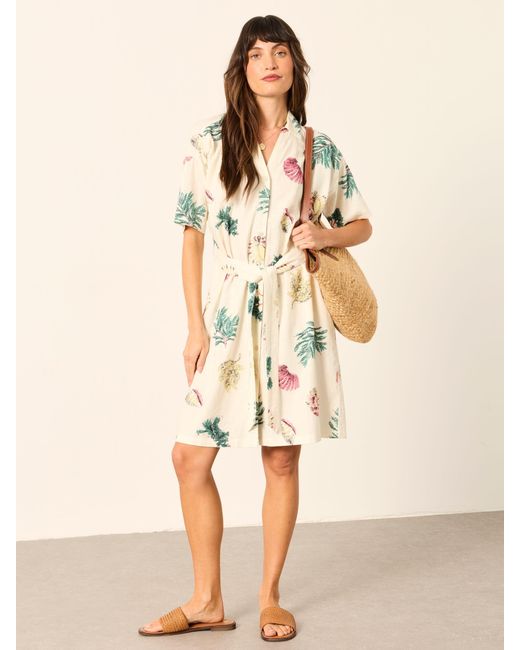 FatFace Natural Fatface Cleo Petite Shirt Dress