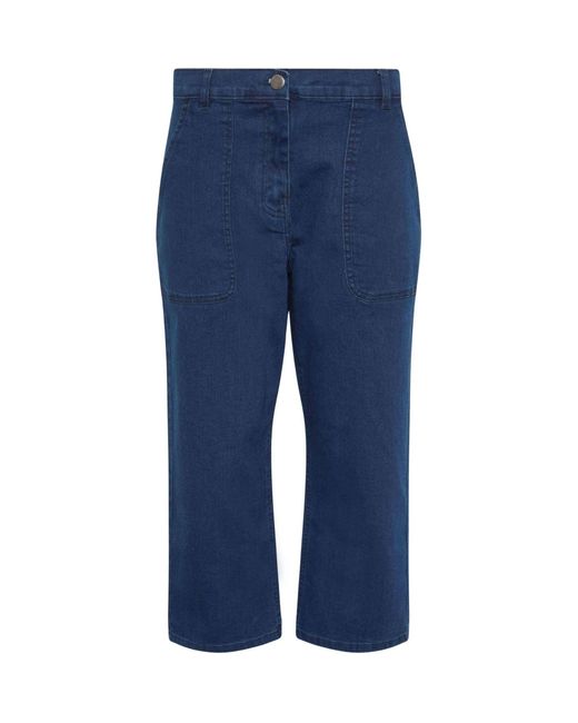 M Com Blue Stretch Carpenter Cropped Jeans