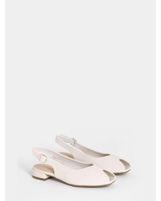 JD Williams White Extra Wide Fit Flat Peep Toe Slingbacks Sandals