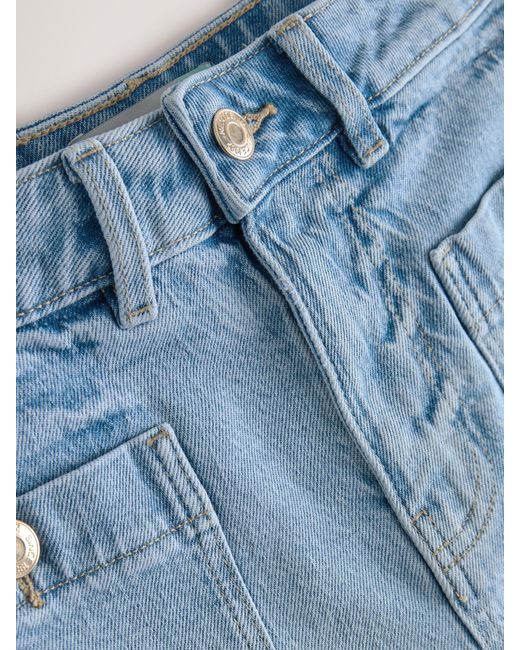 Next Blue Patch Pocket Mini Shorts