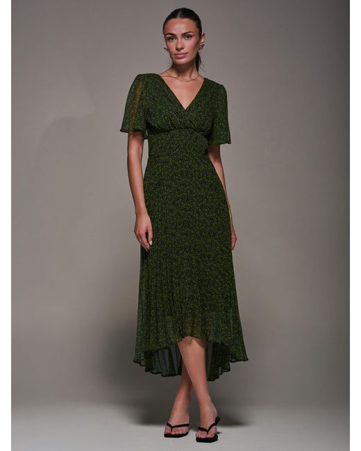jolie moi green lace dress Long Sleeve Printed Lace Maxi Dress, Green Floral Jolie Moi Retail
