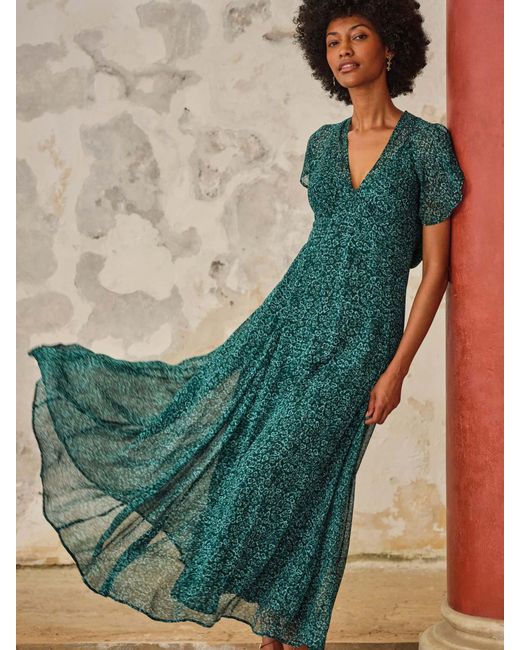 FatFace Green Fatface V & A Fatface Maisie Regular Maxi Dresses