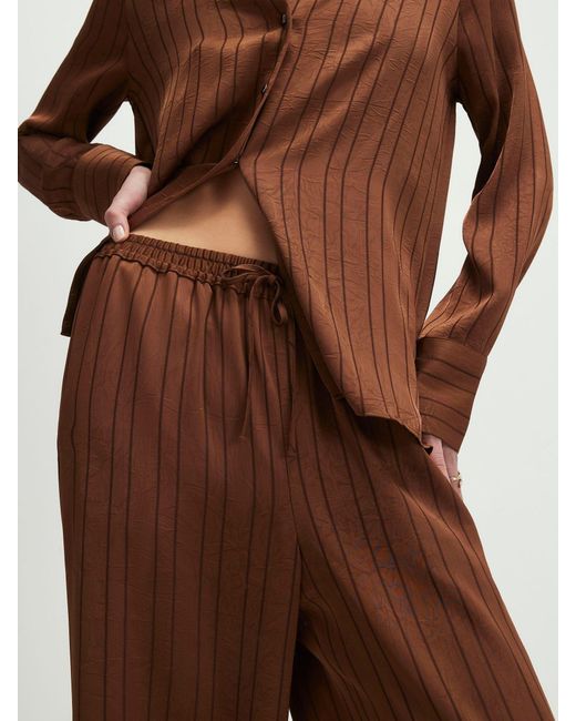 River Island Brown River Island Stripe Elasticated Trousers