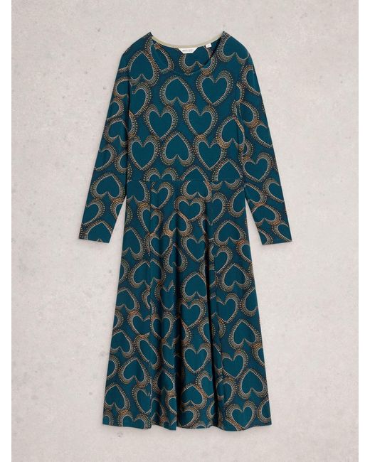 White Stuff Blue Madeline Jersey Dress