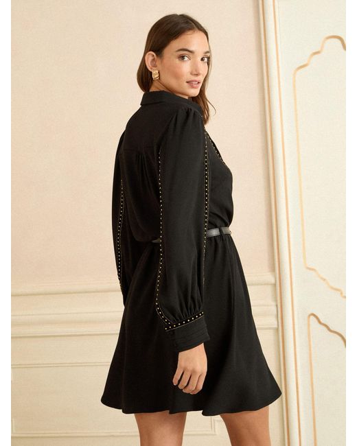 Love & Roses Black Petite Shirt Mini Dress