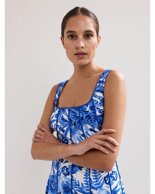 Phase Eight Blue Goldie Printed Dress