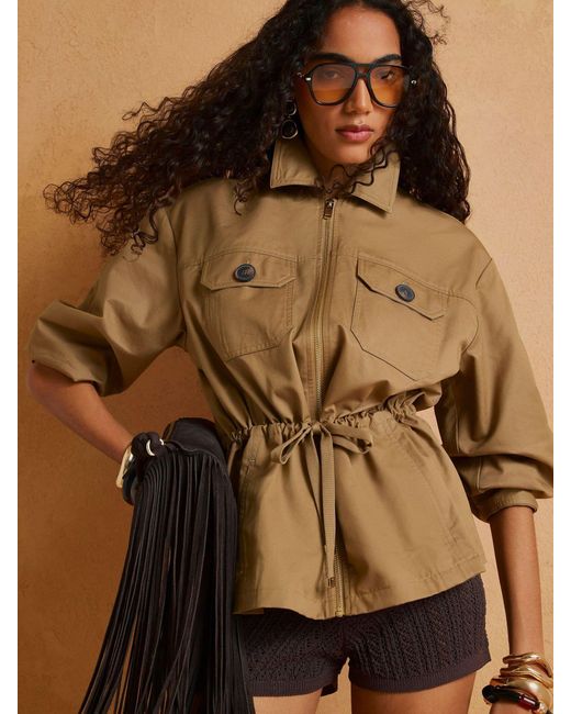 River Island Brown Drawstring Casual Shacket