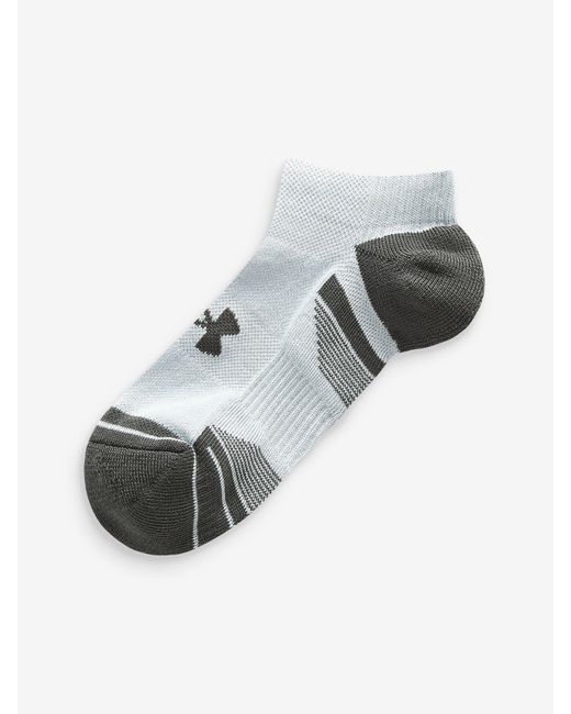 Under Armour Gray No Show Performance Tech Crew Socks 3 Pack for men