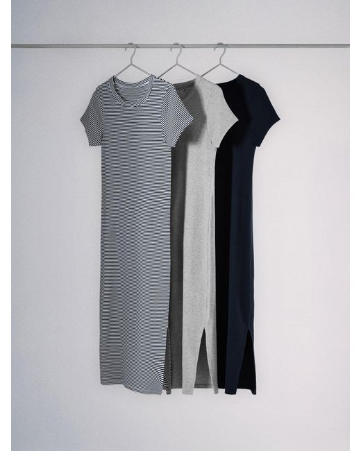 The Set Black 3 Pack Ribbed Midi Jersey Dresses