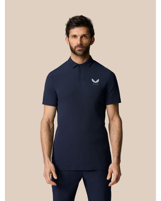 Castore Blue Club Essential Golf Polo Shirts for men