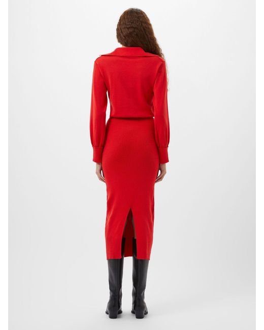French Connection Mozza Collared Midi Dress
