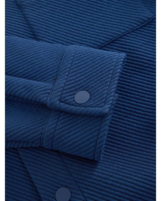 Next Blue Diagonal Texture Jersey Shacket for men