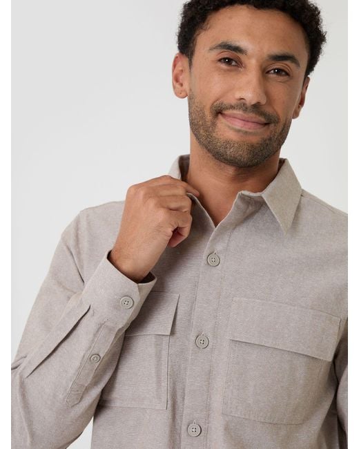 Threadbare Natural Linen Blend Lightweight Shacket for men