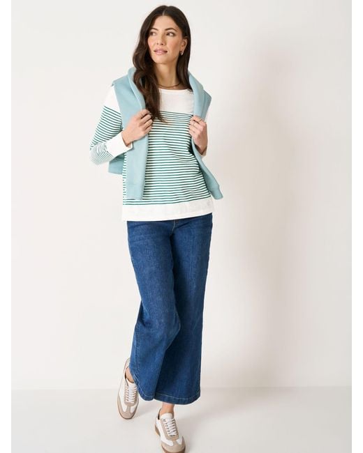Crew Blue Cotton Cassandra Top