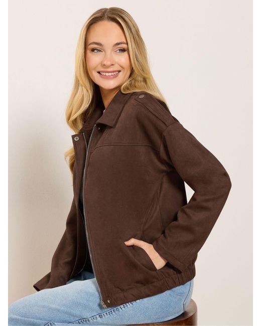 M&CO. Brown M & Co Suede Bomber Jacket